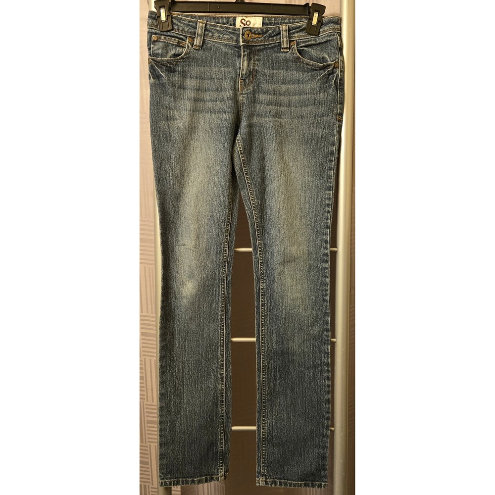 SO Women Blue Straight Leg Denim Jeans Medium Wash Size 7 30x31.5 RN73277